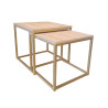 Stolik kawowy 2w1 dąb craft ze złotą podstawą – loft i szyk
