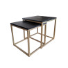 Stolik kawowy 2w1 marmur czarny ze złotą podstawą – elegancja