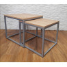 Stolik kawowy 2W1 dąb craft podstawa szara