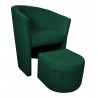 Fotel CLUB z podnóżkiem Mikrofaza 9 Zieleń butelkowa – styl