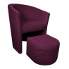 Fotel CLUB z podnóżkiem Mikrofaza 11 Fioletowy – elegancja