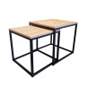 Stolik kawowy 2w1 dąb craft z czarną podstawą – loftowy styl