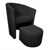 Fotel CLUB z podnóżkiem Mikrofaza 18 Czarny – elegancja i styl