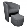 Fotel CLUB z podnóżkiem Mikrofaza 17 Szary – komfort i styl