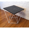 Stolik kawowy druciany LOFT Industrial marmur/biały