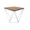 Stolik kawowy druciany LOFT Industrial orzech/biały
