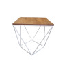 Stolik kawowy druciany LOFT Industrial orzech/biały