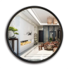 Duże lustro ścienne okrągłe łazienkowe do salonu sypialni 60cm loftowe Industrialne minimalistyczne czarne