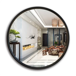 Lustro LOFT YX-04 FI80 – czarne okrągłe ścienne