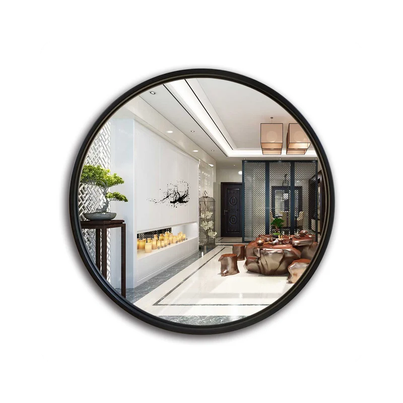 Lustro LOFT YX-04 FI80 – czarne okrągłe ścienne