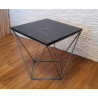 Stolik kawowy druciany loft marmur/szary – nowoczesny styl