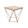 Stolik kawowy druciany LOFT Industrial dąb sonoma/złoty