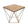 Stolik kawowy druciany LOFT Industrial orzech/złoty