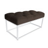 Ławka CHESTERFIELD LOFT podstawa biała pufa podnóżek MG05
