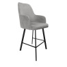 Westa MG17 grey Magic Velvet bar stool with black profile base