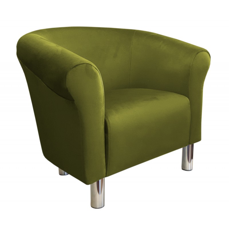 Fotel Milo BL75 nogi chrom zielona oliwka