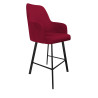 Hoker Westa czerwony, profil czarny, tkanina Magic Velvet