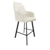 Westa MG50 cream velvet bar stool with black base