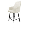 Westa MG50 cream velvet bar stool with black base