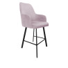 Westa MG55 grey velvet bar stool, black base