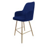 Westa MG16 navy velvet bar stool with gold base
