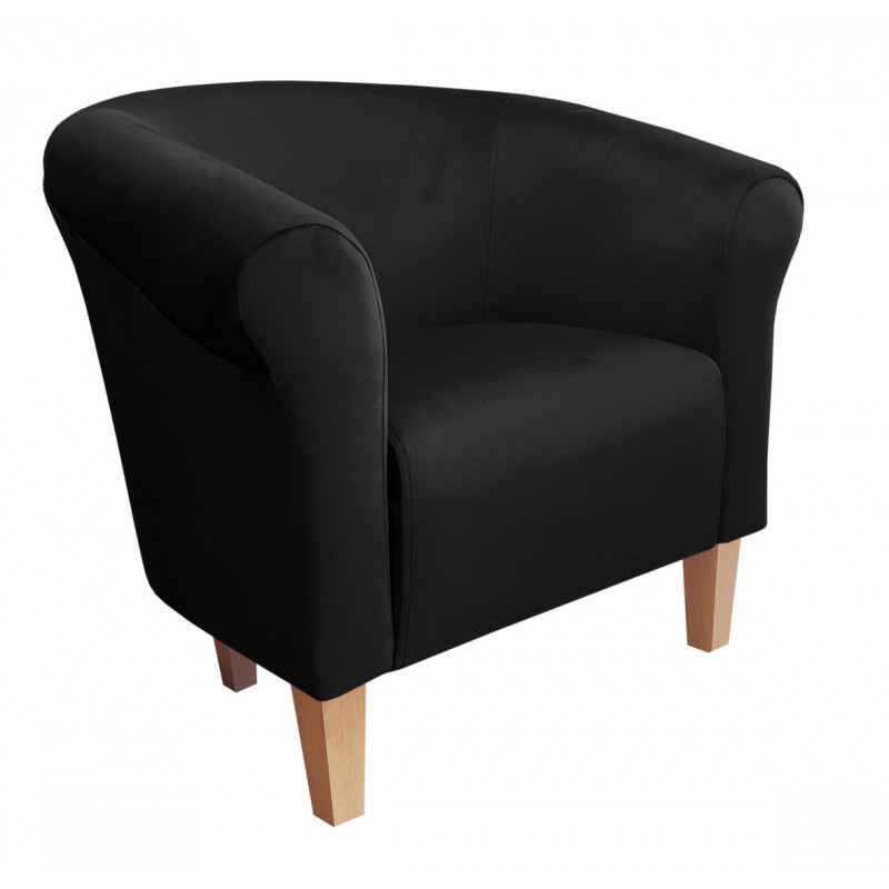 Fotel Milo nogi buk czarny - Velvet MG19