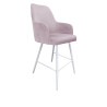 Westa MG55 bar stool white base grey-pink velvet