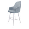 Westa BL06 bar stool – Bluvel gray-blue, white base