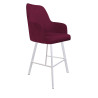 Westa MG02 bar stool - plum Magic Velvet, white base