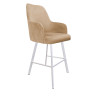 Westa bar stool MG06 - white base, light brown velvet