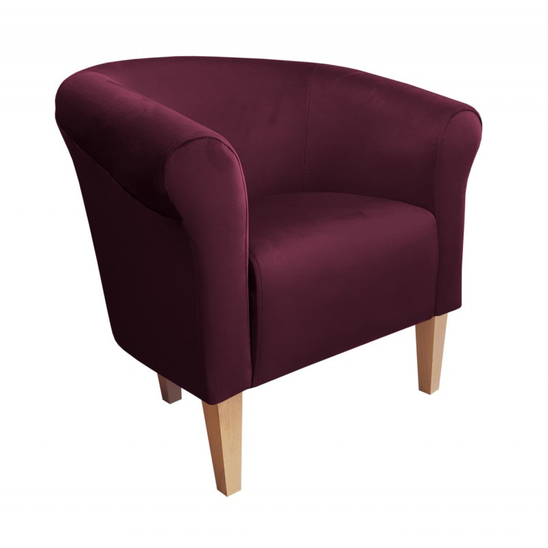 Fotel Milo noga 20cm buk śliwka - Magic Velvet