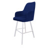 Westa MG16 navy velvet bar stool, white base