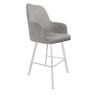 Westa bar stool MG17 - Magic Velvet grey, white profile base