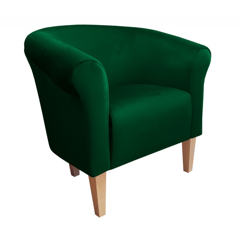 Fotel Milo noga 20cm buk zieleń butelkowa
