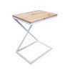 Stolik pomocniczy X LOFT boczny dąb craft podstawa biała