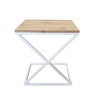 Stolik pomocniczy X LOFT boczny dąb craft podstawa biała