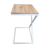 Stolik pomocniczy X LOFT boczny dąb craft podstawa biała