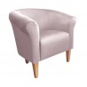 Fotel Milo szary róż MG55 na nogach buk 20 cm – styl i komfort