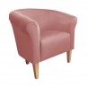 Fotel Milo róż indyjski MG58 na nogach buk 20 cm – elegancja i styl