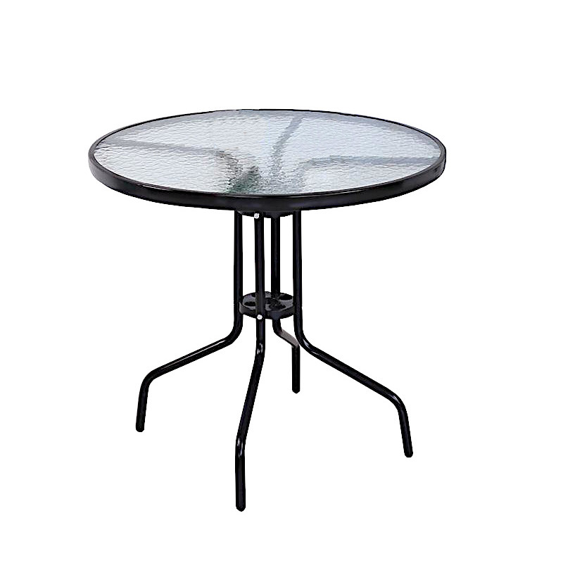 Stół stolik okrągły Bergamo T20 szklany metal na balkon taras do ogrodu