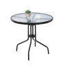 Stół stolik okrągły FI70 Bergamo T20 szklany metal na balkon taras do ogrodu