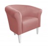 Fotel Milo róż indyjski MG58 na białych nogach 20 cm – elegancja