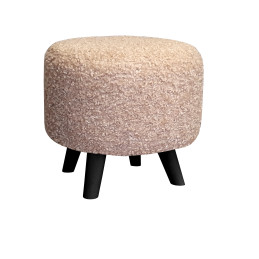 Pufa ALA tapicerowana tkanina noga drewniana