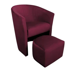 Fotel CLUB z podnóżkiem śliwka MG02