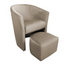 Fotel CLUB z podnóżkiem szary beż MG09 – komfort i elegancja