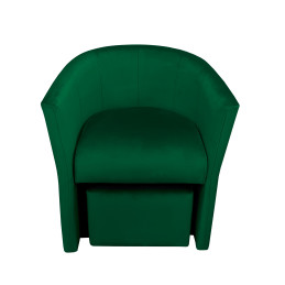 Fotel CLUB z podnóżkiem zielony velvet MG25