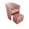 Fotel CLUB MG58 – róż indyjski, fotel z podnóżkiem