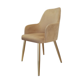 Krzesło obrotowe WESTA noga złota MG06 jasny brąz