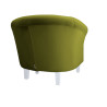 Fotel Milo zielona oliwka BL75 na białych nogach – styl i komfort