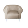 Fotel Milo szary beż MG09 na białych nogach – elegancki styl